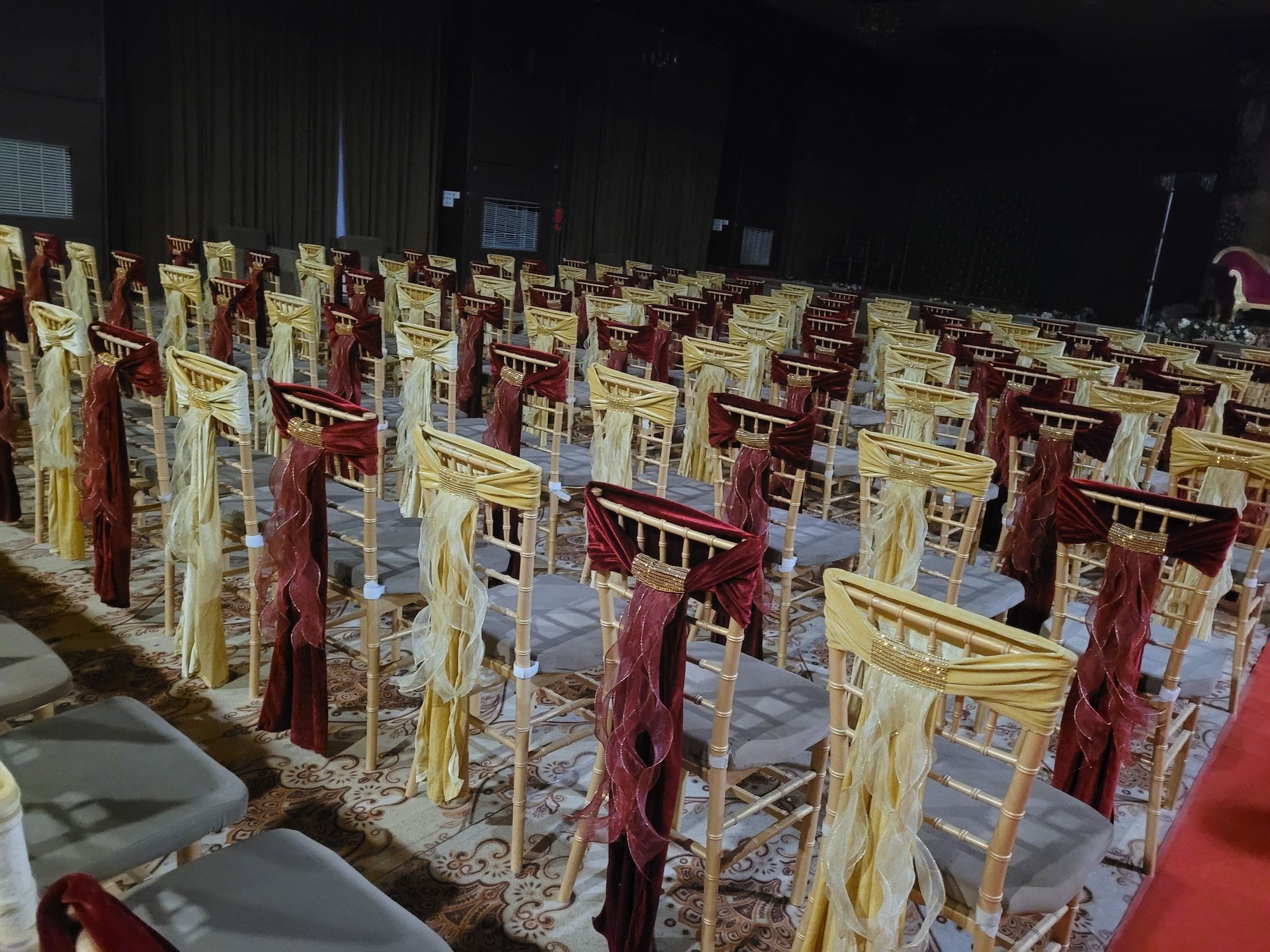 Full frame shot of Colorful Wedding chairs in Mumbai Seminar Room